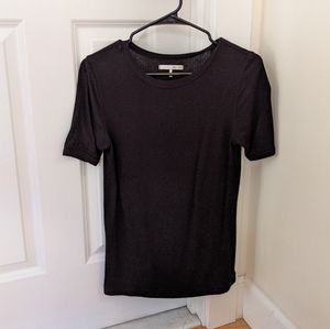 Oak + Fort Black Ribbed Tee - S